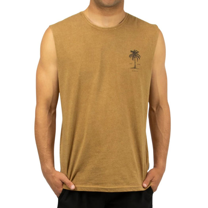Carve Areca Mens Muscle Top Mustard