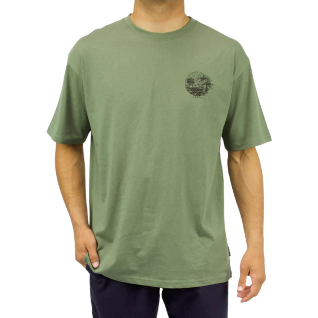 Carve Eventide Mens Oversized Tee Moss Green