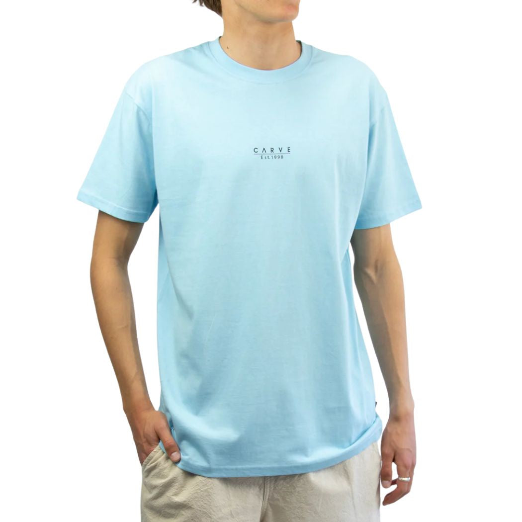 Carve Heritage Mens Basic Tee Sky Blue
