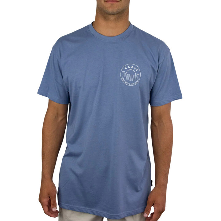 Carve High Tide Mens Tee Moonlight Blue