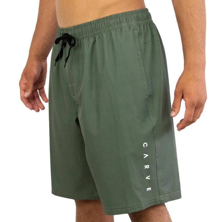 Carve Power Up Elastic Waist Mesh Brief Boardshort Khaki