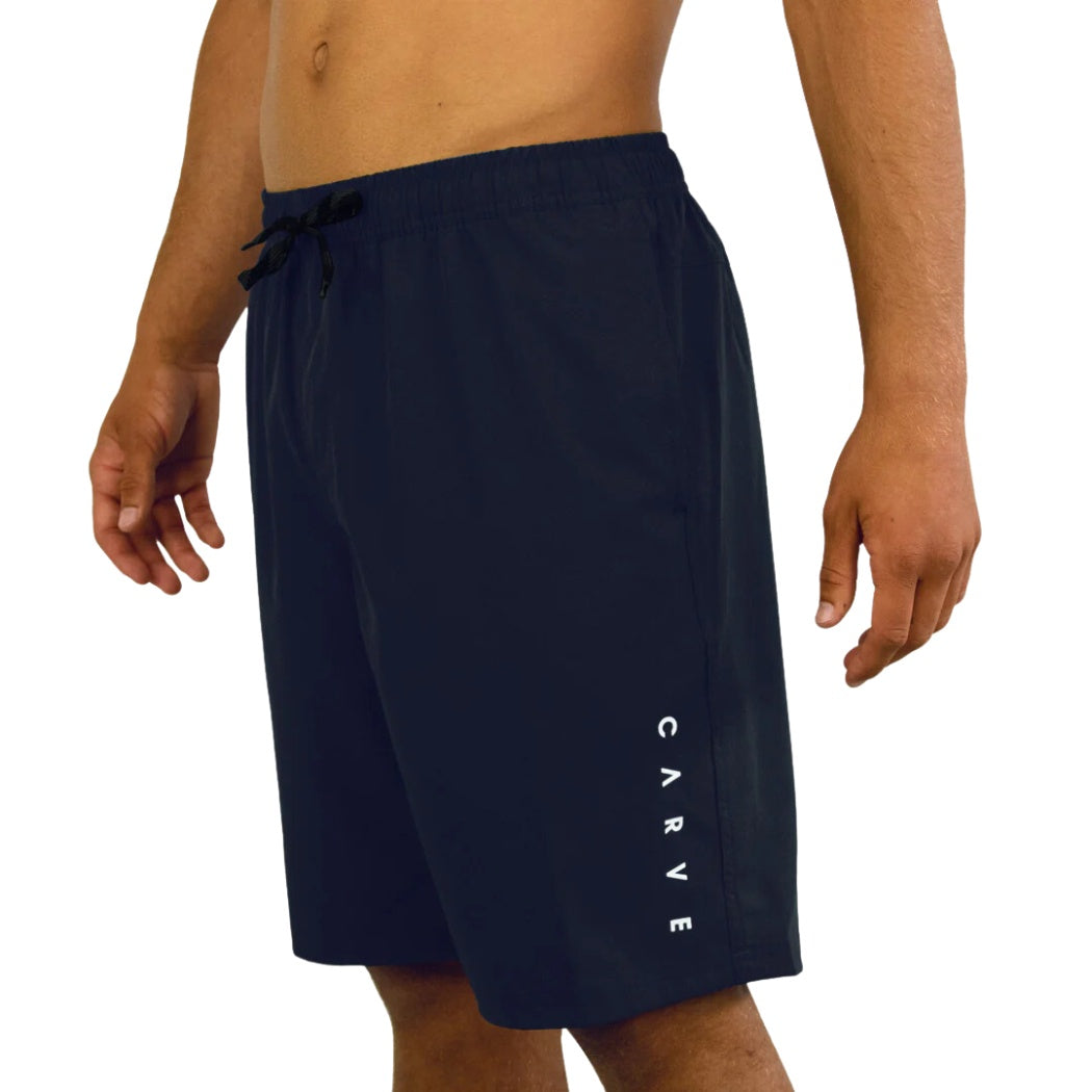 Carve Power Up Mens Elastic Waist Mesh Brief Boardshort Navy