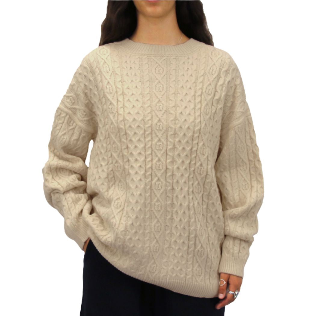 Carve Sadies Cable Knit Jumper Biscuit