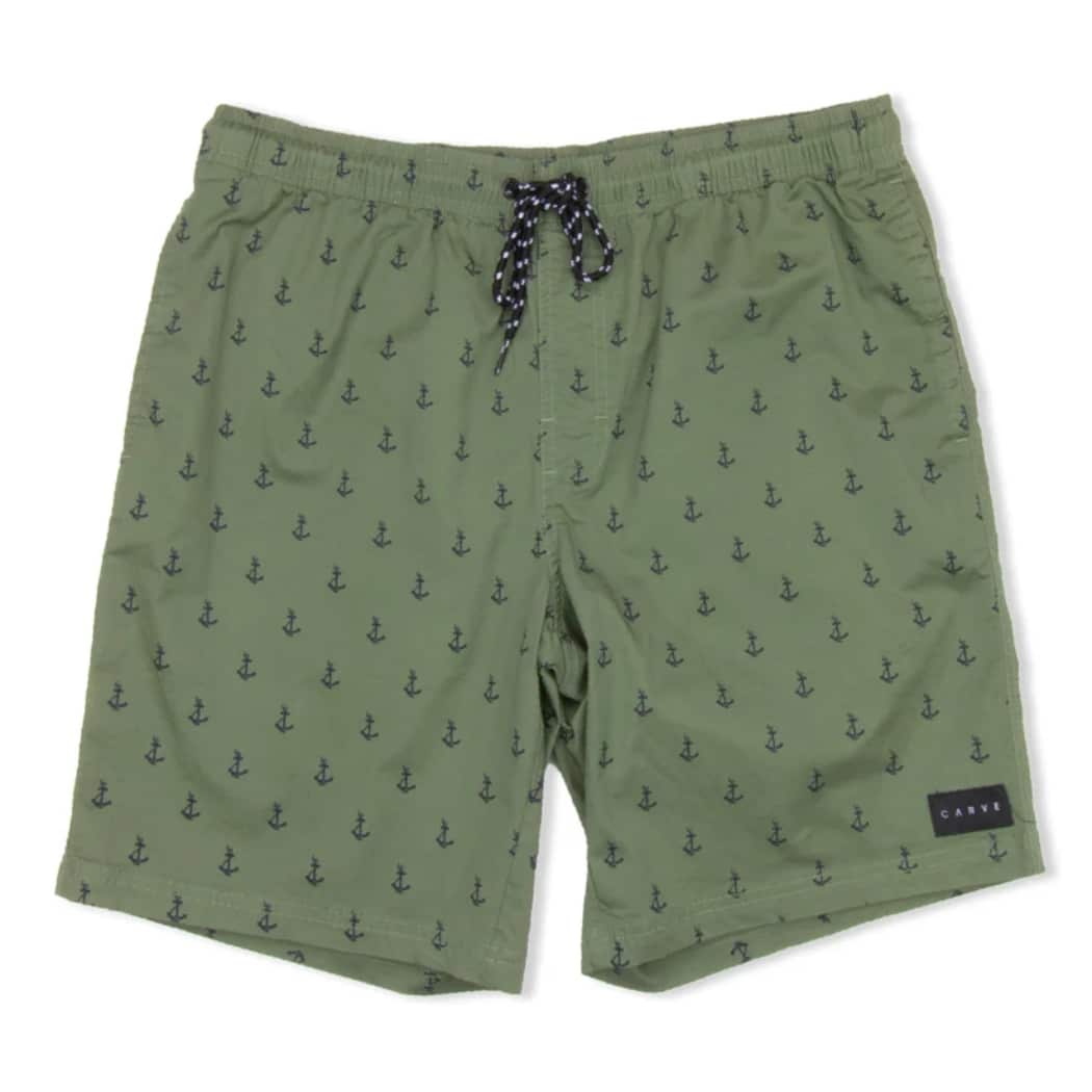 Carve Salty Anchor Boys Volley Short Olive