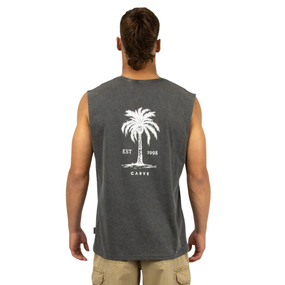 Carve Areca Mens Muscle Top Charcoal