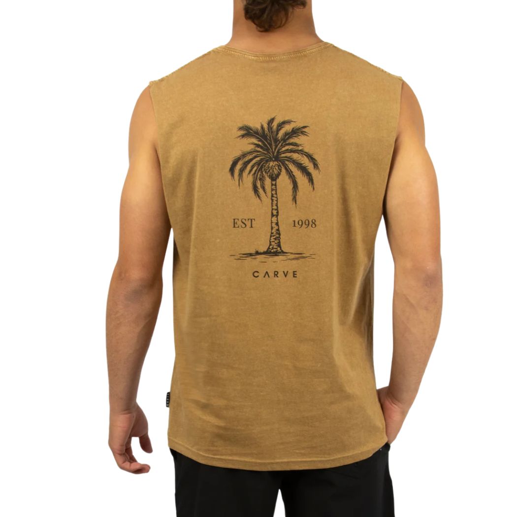 Carve Areca Mens Muscle Top Mustard