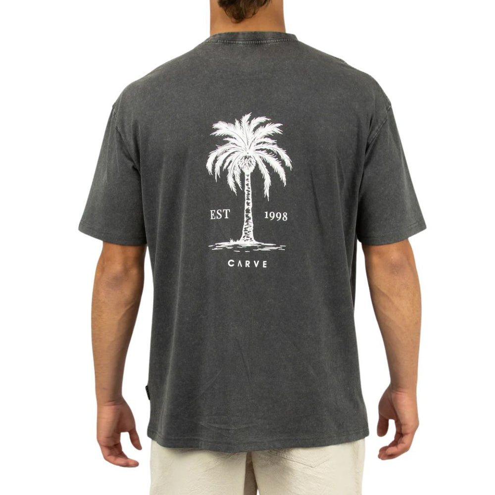 Carve Areca Mens Oversized Tee Charcoal