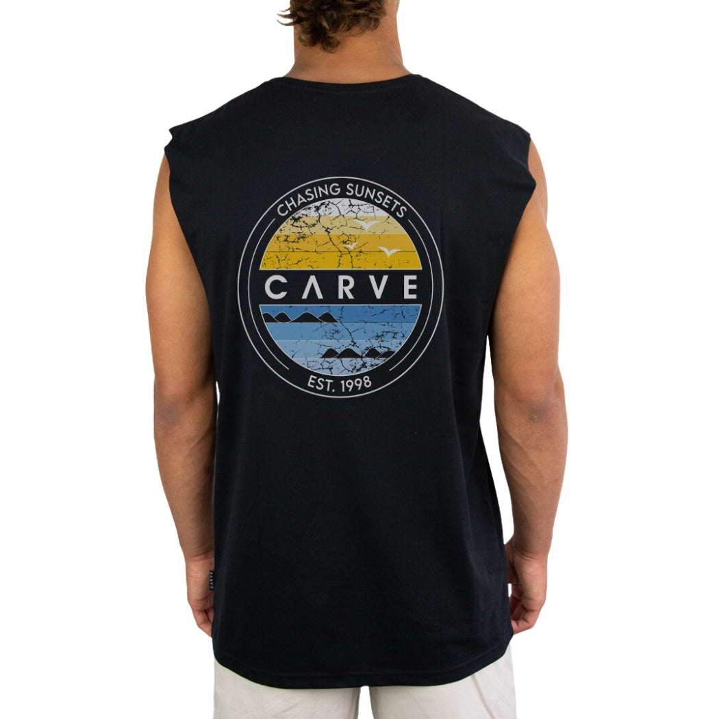 Carve Chasing Sunsets Muscle Tee Black 