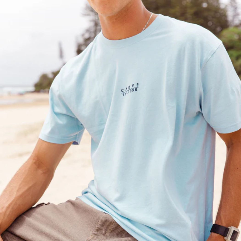Carve Heritage Mens Basic Tee Sky Blue