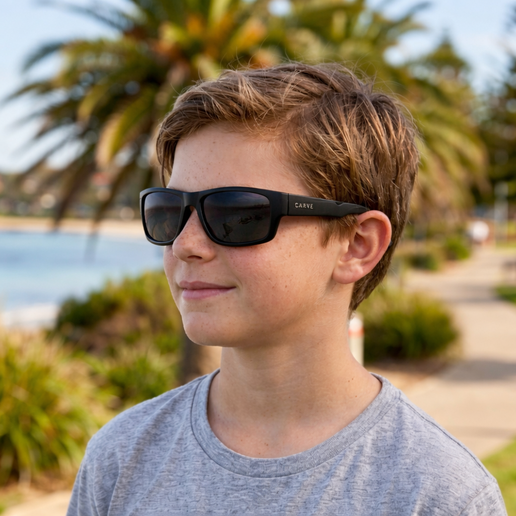 Carve Kids Moray Matt Black Grey Lens