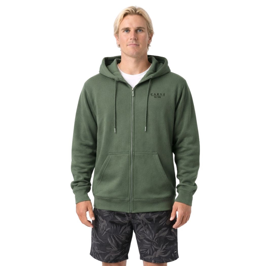 Carve Mystic Mens Zip Hoodie Moss Green