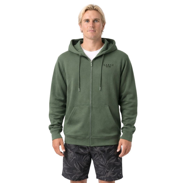 Carve Mystic Mens Zip Hoodie Moss Green
