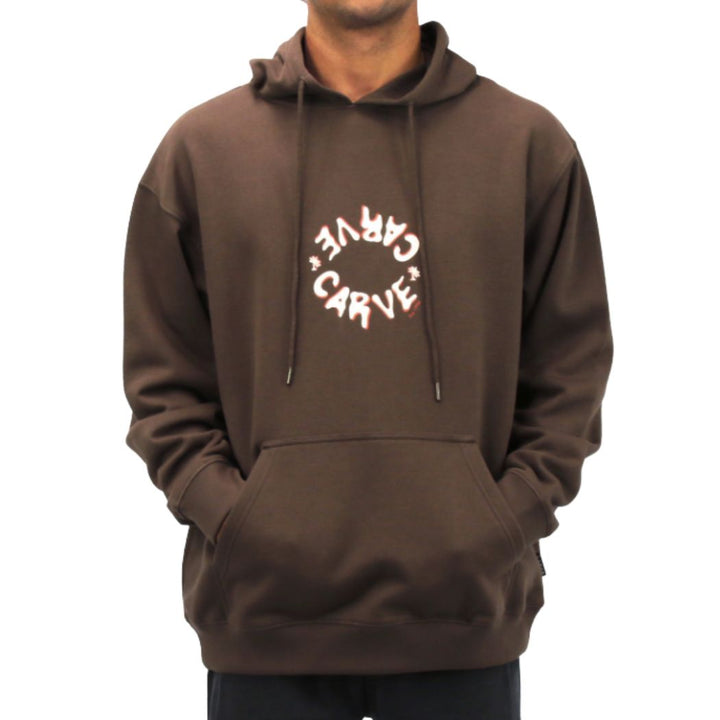 Carve Parker Mens Hoodie Chocolate