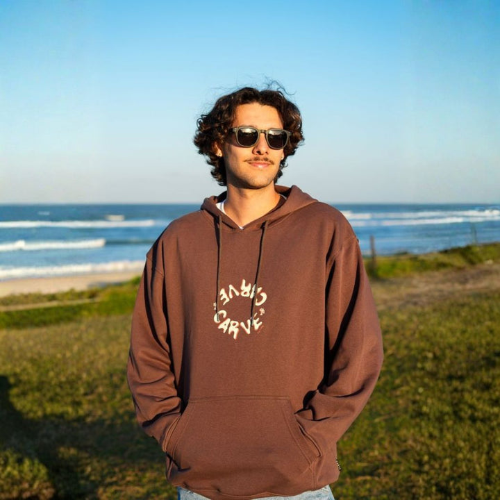 Carve Parker Mens Hoodie Chocolate