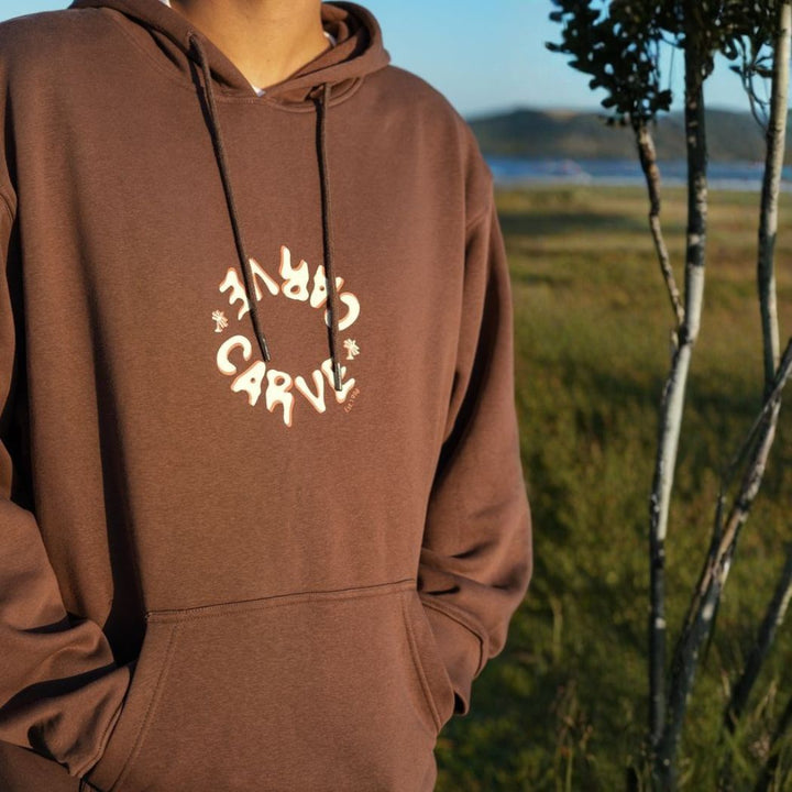 Carve Parker Mens Hoodie Chocolate