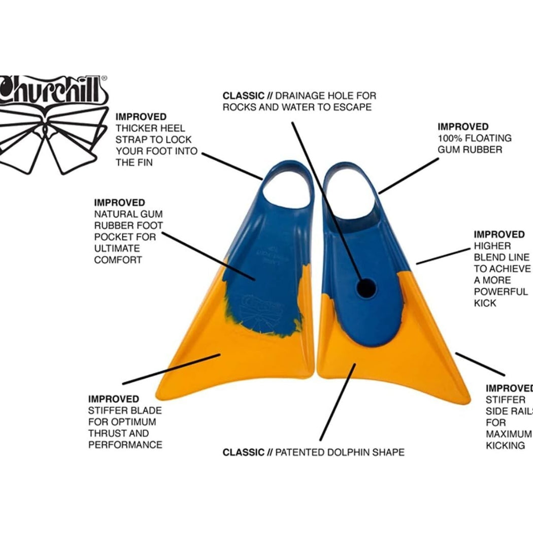 Churchill Makapuu 3.0 Blue Gold Fins