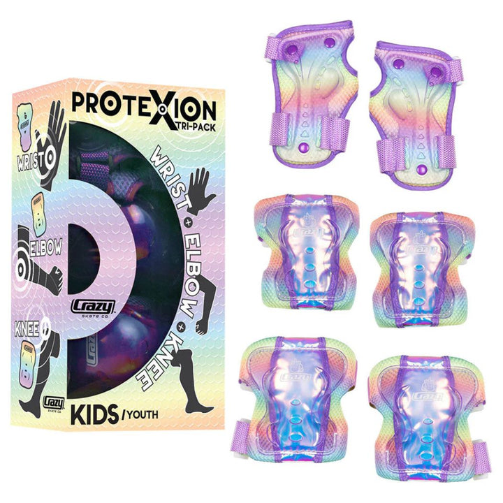 Crazy Skates Protexion Kids Tri Pack Rainbow