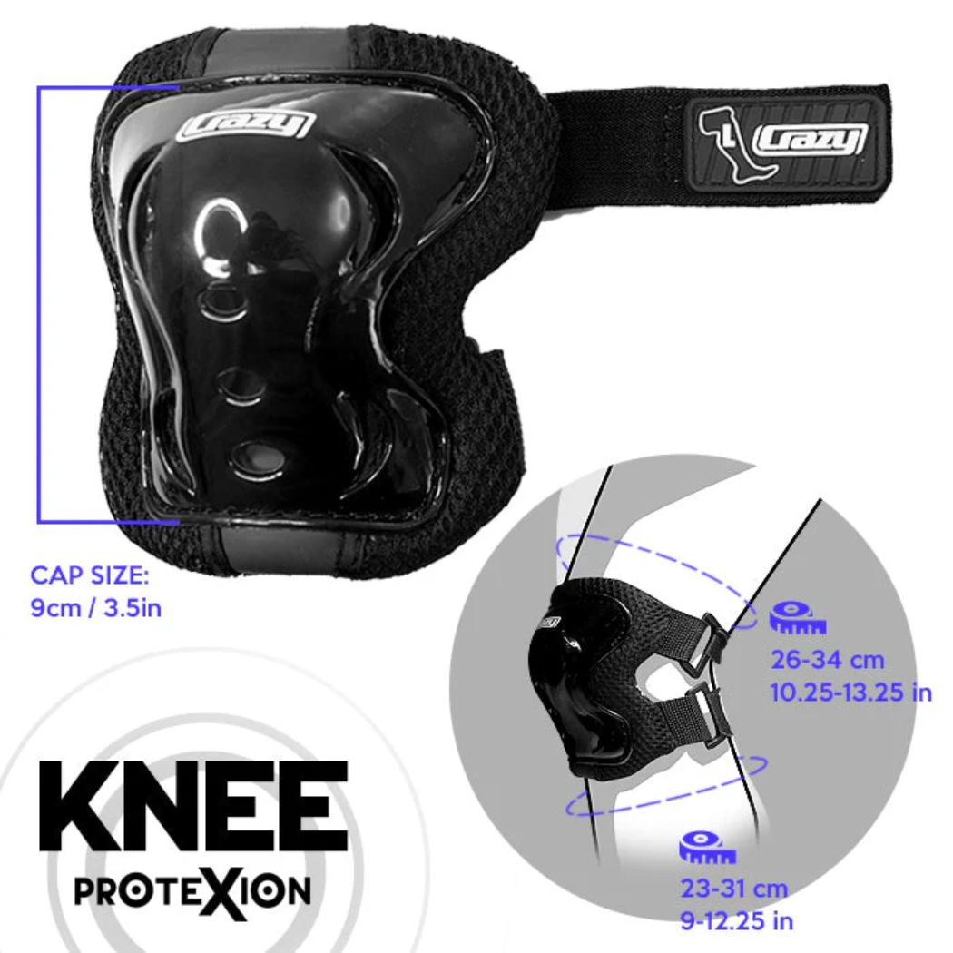 Crazy Skates Protexion Kids Tri Pack Black