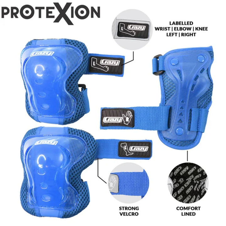 Crazy Skates Protexion Kids Tri Pack Blue