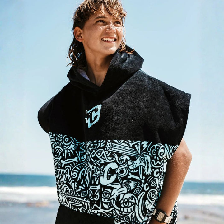 Creatures Of Leisure Grom Poncho Fluro Blue Fade Black