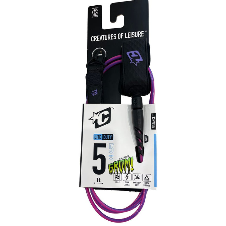 Creatures Of Leisure Grom Reliance Lite Duty 5 Leash Bubblegum Twist Black