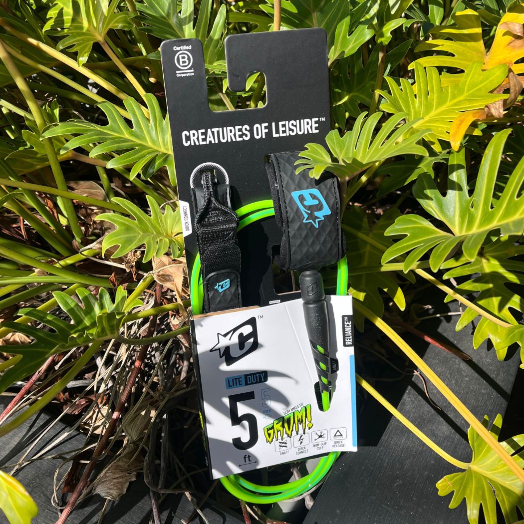 Creatures Of Leisure Grom Reliance Lite Duty 5 Leash Pine Lime Twist Black