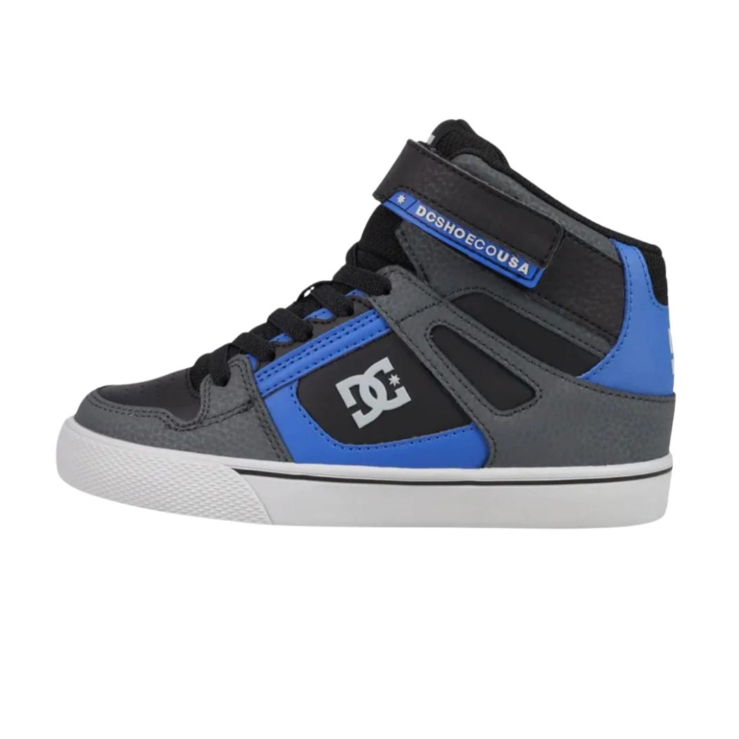 DC Kids Pure High Top EV Grey Black Blue