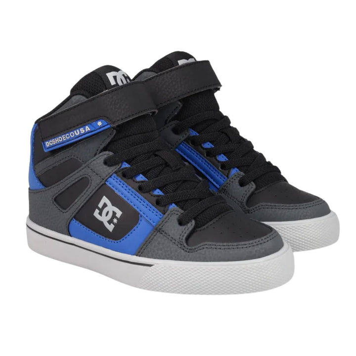 DC Kids Pure High Top EV Grey Black Blue