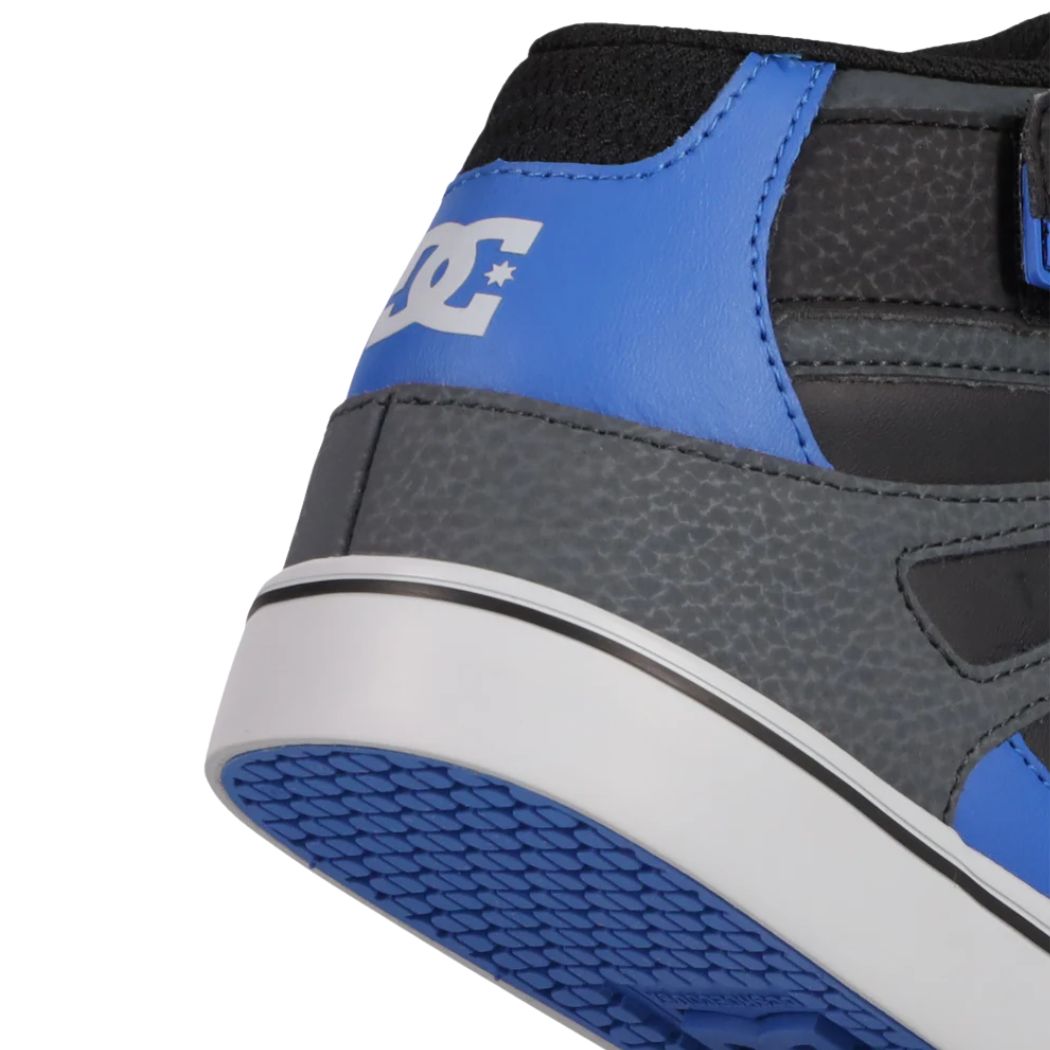 DC Kids Pure High Top EV Grey Black Blue