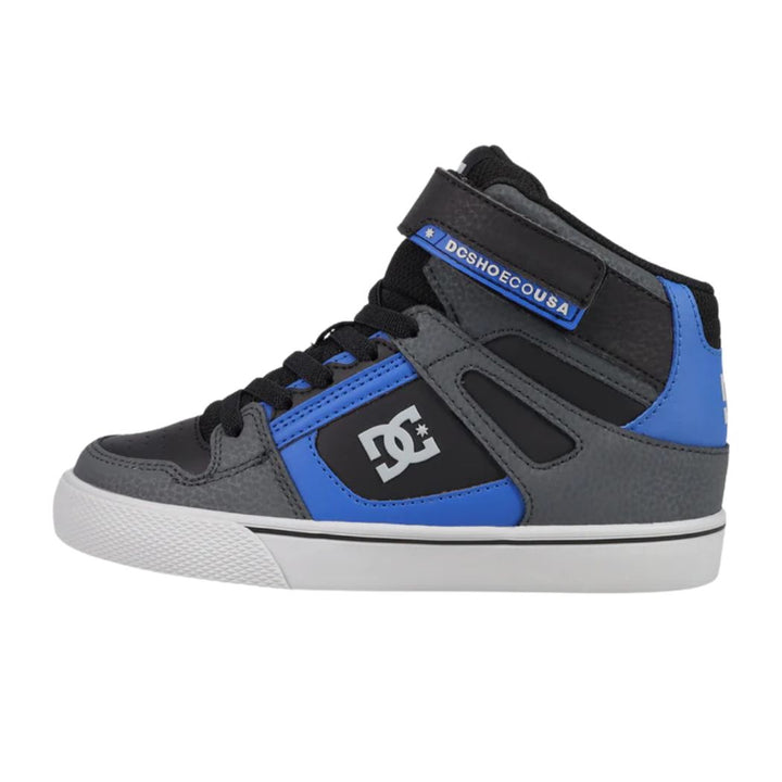 DC Kids Pure High Top EV Grey Black Blue