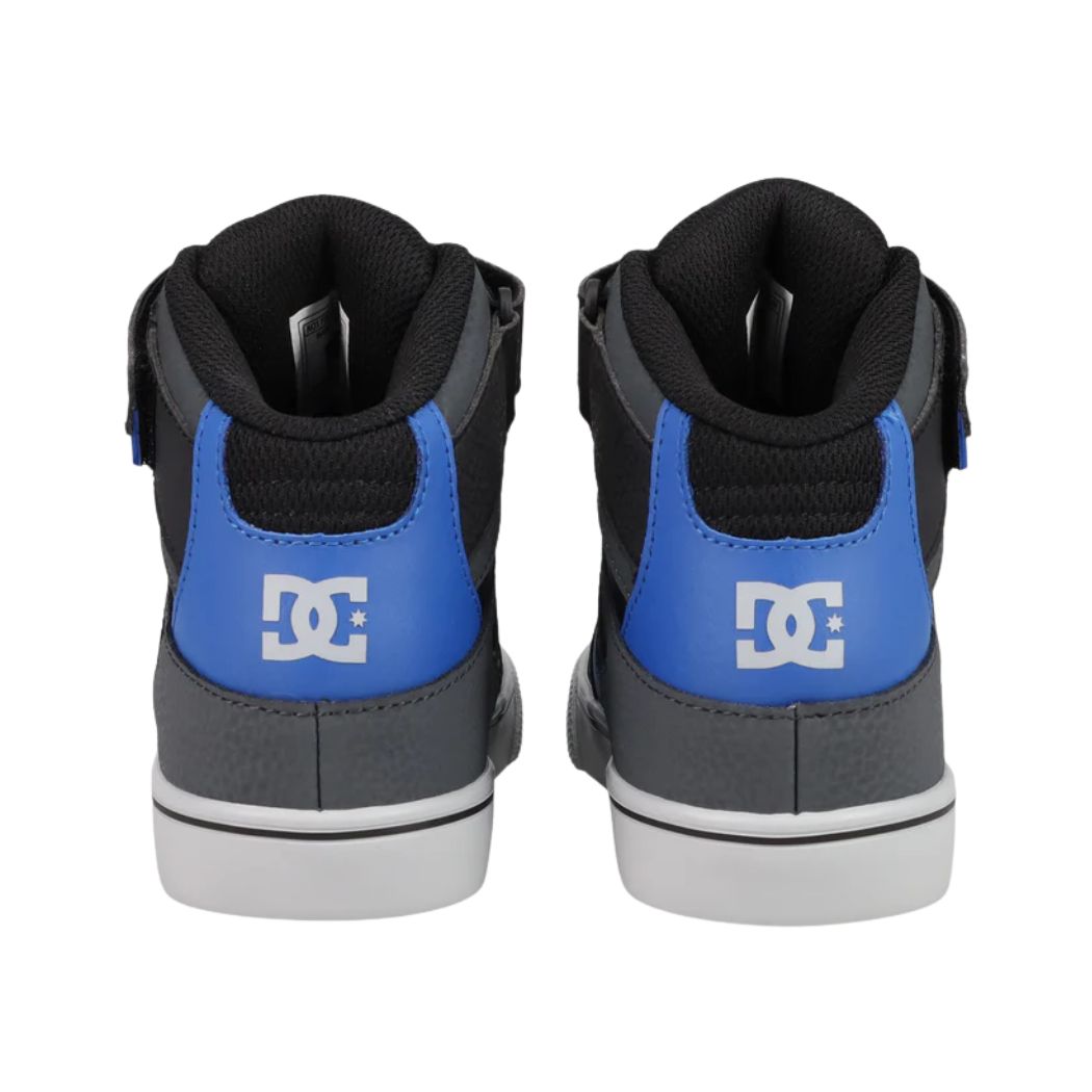 DC Kids Pure High Top EV Grey Black Blue