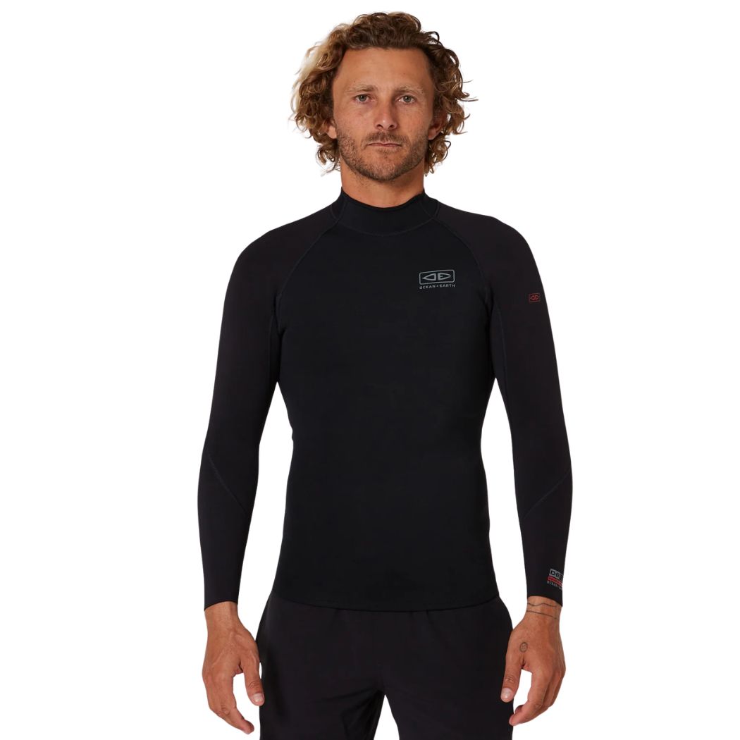 Ocean and Earth Double Black Long Sleeve Vest 1 5mm