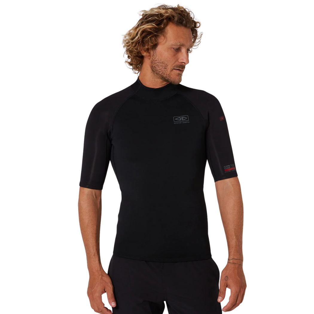 Ocean and Earth Double Black Short Sleeve Vest 1 5mm