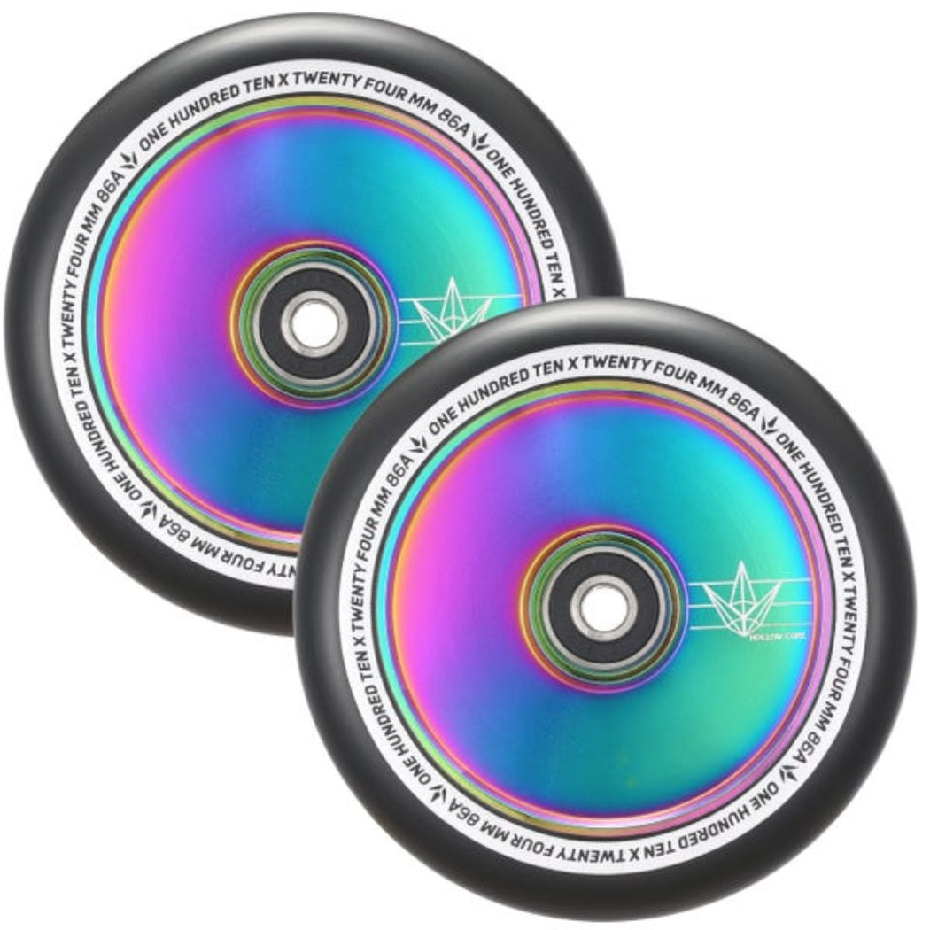 Envy 110mm Hollow Core Wheel Set Oil Slick Black