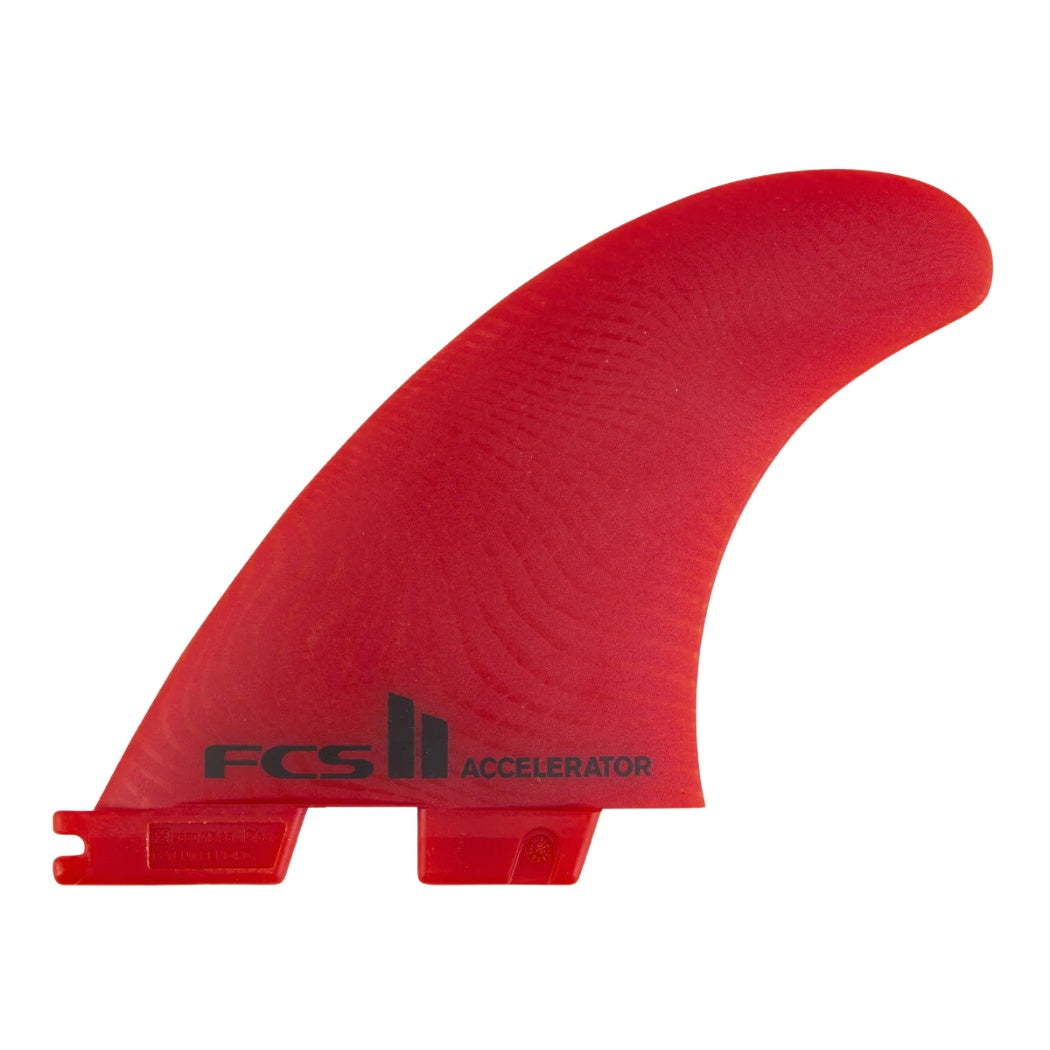 FCS II Accelerator Neo Glass Medium Red Tri Fins 