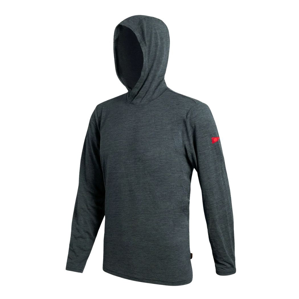 Florence Airtex Long Sleeve Hooded Shirt Heather Storm