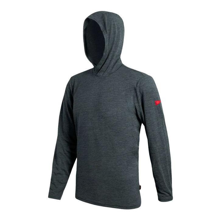 Florence Airtex Long Sleeve Hooded Shirt Heather Storm