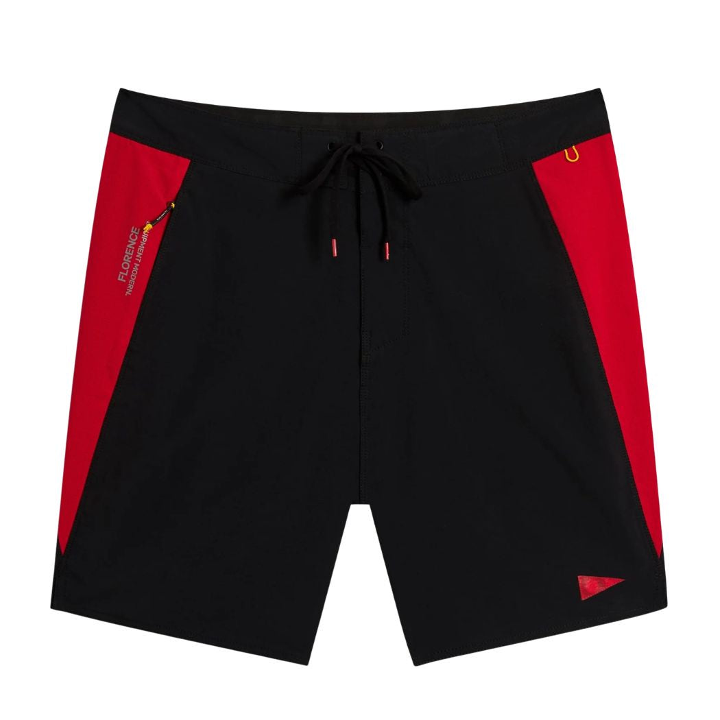 Florence Cordura Airtex Boardshort Black Rescue Red
