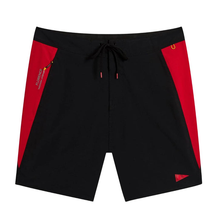 Florence Cordura Airtex Boardshort Black Rescue Red