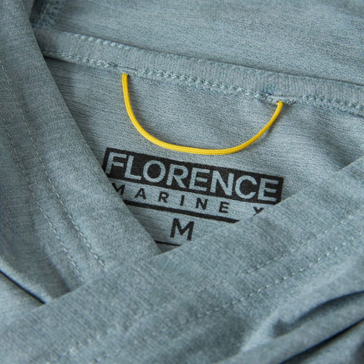 Florence Airtex Long Sleeve Hooded Shirt Heather Light Sea Blue