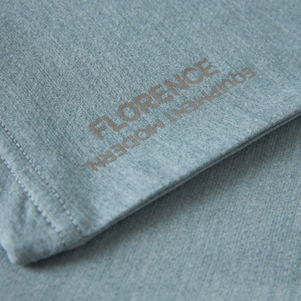 Florence Airtex Long Sleeve Hooded Shirt Heather Light Sea Blue