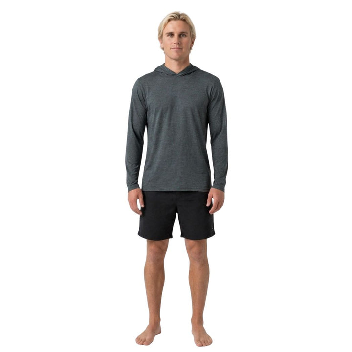 Florence Airtex Long Sleeve Hooded Shirt Heather Storm