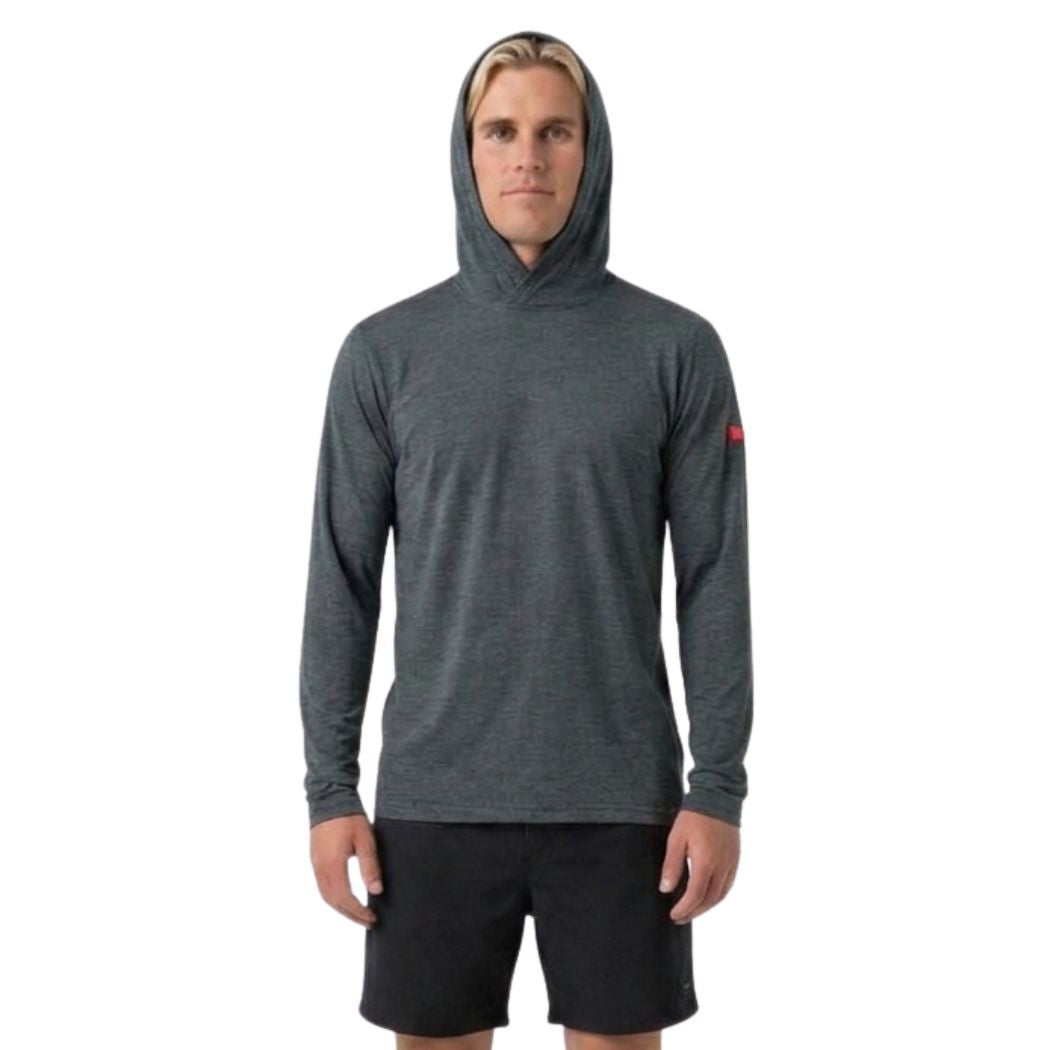 Florence Airtex Long Sleeve Hooded Shirt Heather Storm