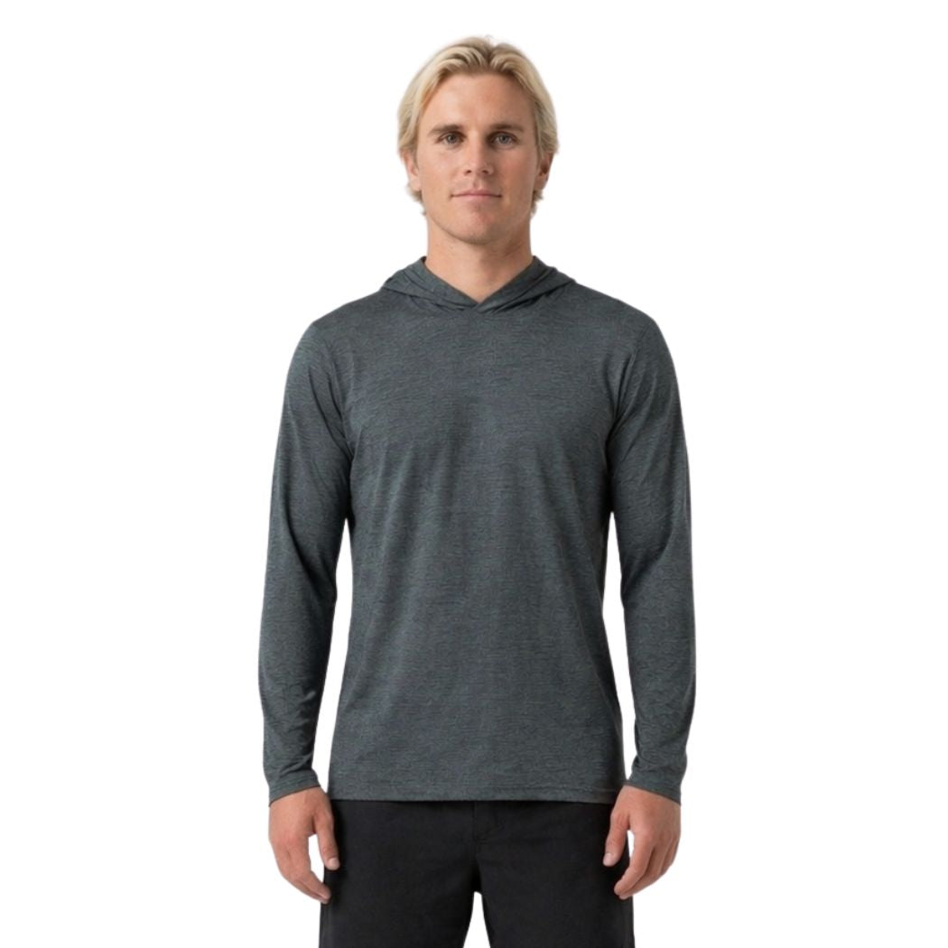 Florence Airtex Long Sleeve Hooded Shirt Heather Storm