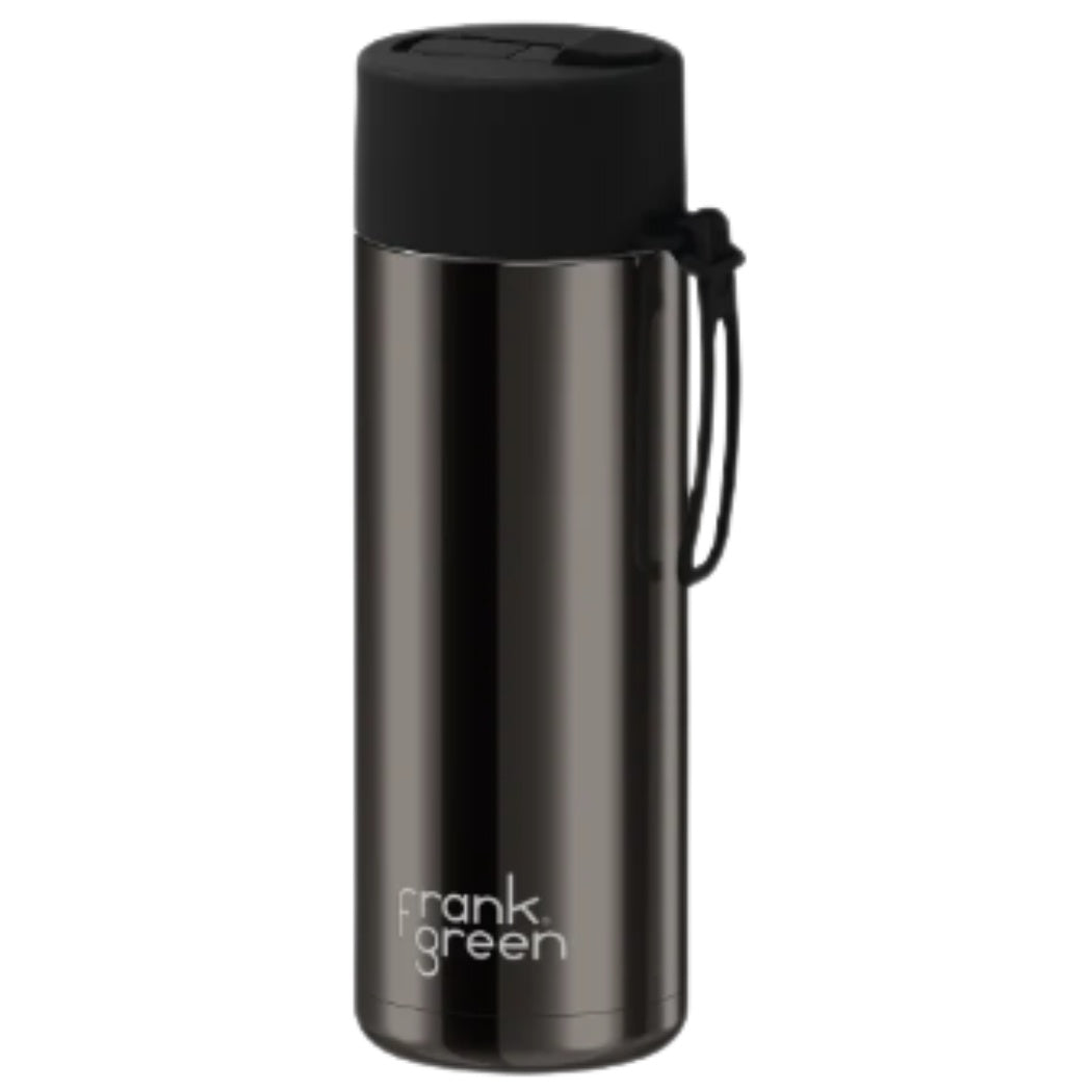 Frank Green 20oz Reusable Bottle Chrome Shadow Midnight