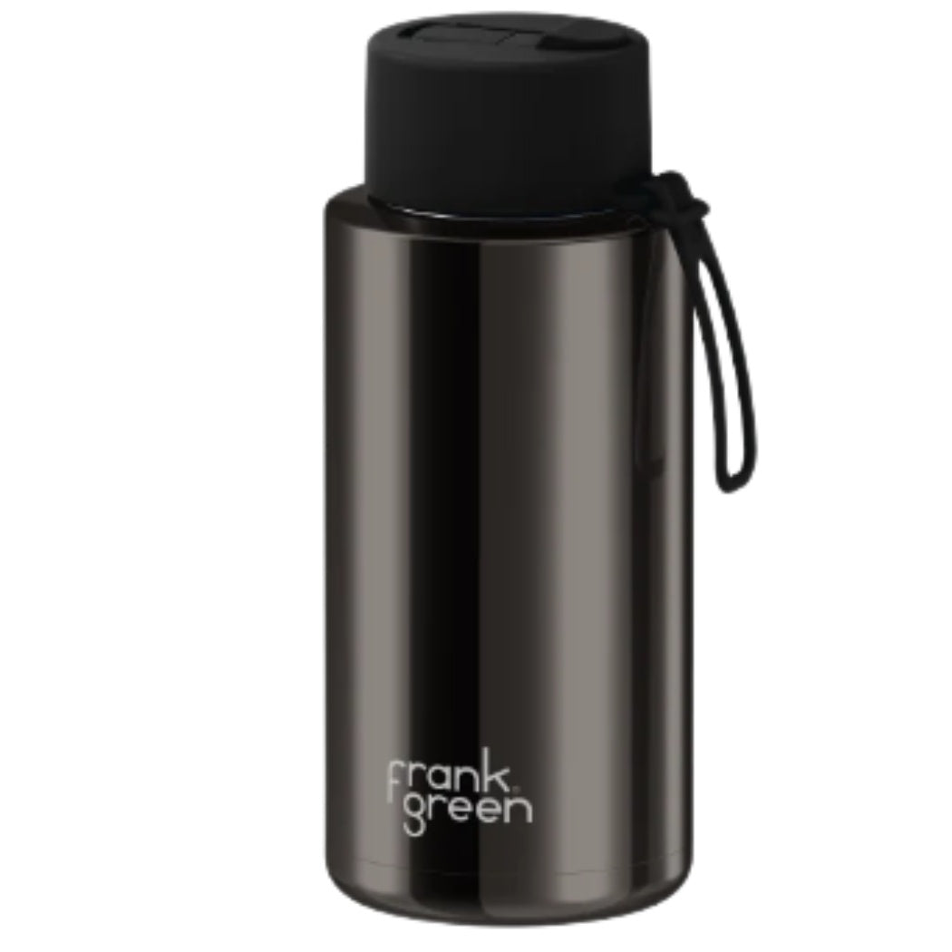 Frank Green 34oz Reusable Bottle Chrome Shadow Midnight