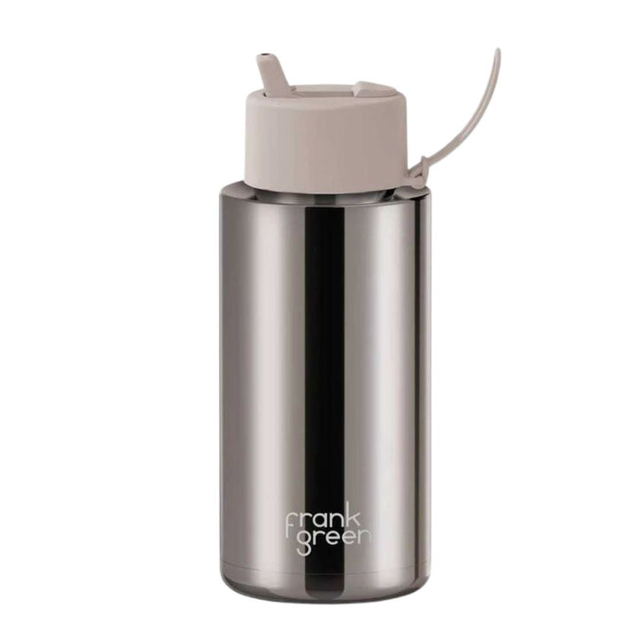 Frank Green 34oz Reusable Bottle Moon Dust Chrome