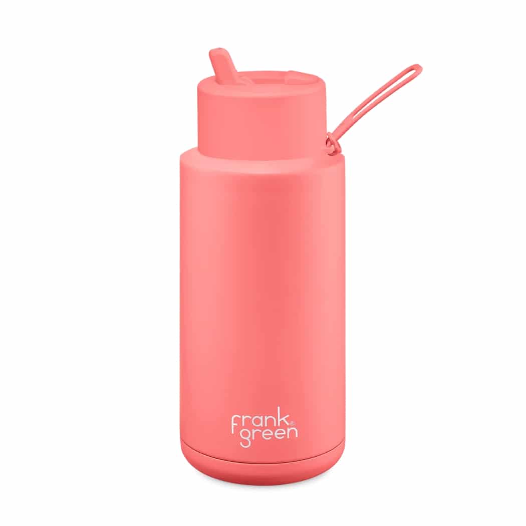 Frank Green Ceramic Reusable Bottle 34oz Sweet Peach