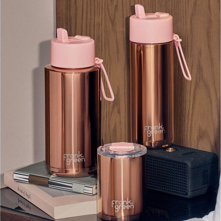 Frank Green 12oz Hinged Coffee Cup Rose Gold Chrome