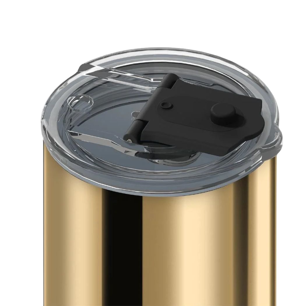 Frank Green 12oz Hinged Screw Lid Coffee Cup Chrome Gold Midnight